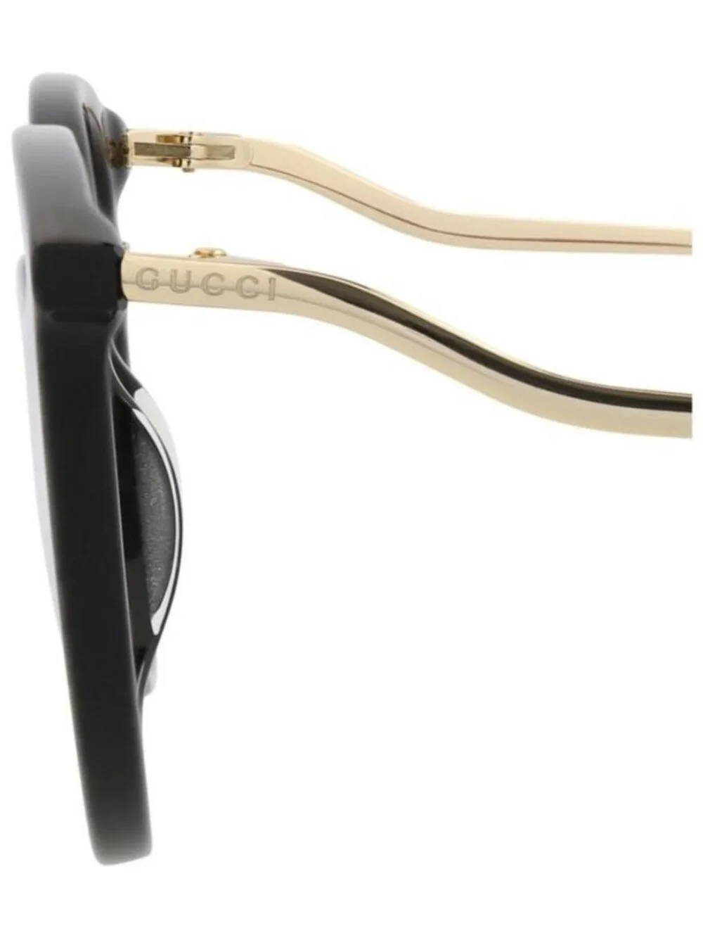 New Gucci Womens Round/Oval Black Gold Transparent Fashion Designer Eyeglasses